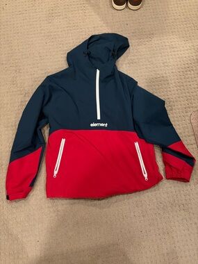 Element Navy and Red Windbreaker Jacket